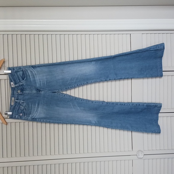 ❤️ AG The Janis High Rise Flare, Medium Light Wash, Stretch Denim Jeans, Size 27 - Picture 2 of 12